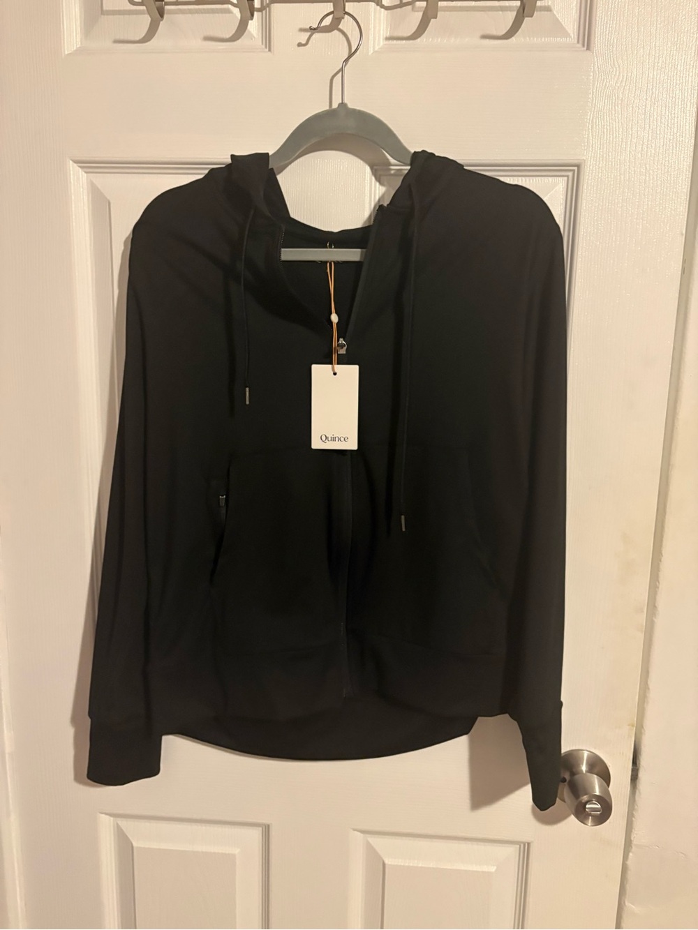 Quince Black Zip Hoodie